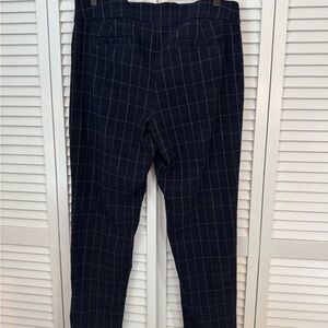 Kim Rogers - Plaid Print Business Casual Stretchy Pants with Pockets